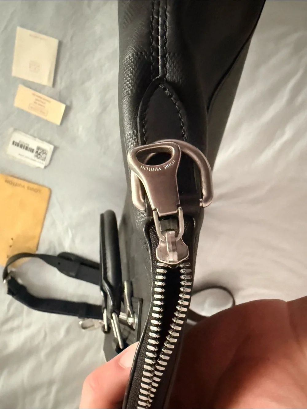 Louis Vuitton Black Damier Laptop Briefcase